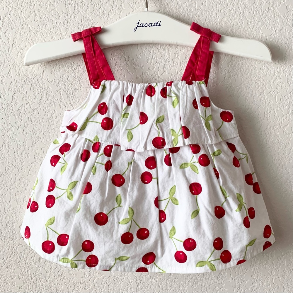 NWOT vintage Gymboree Cherry bow ruffle dress